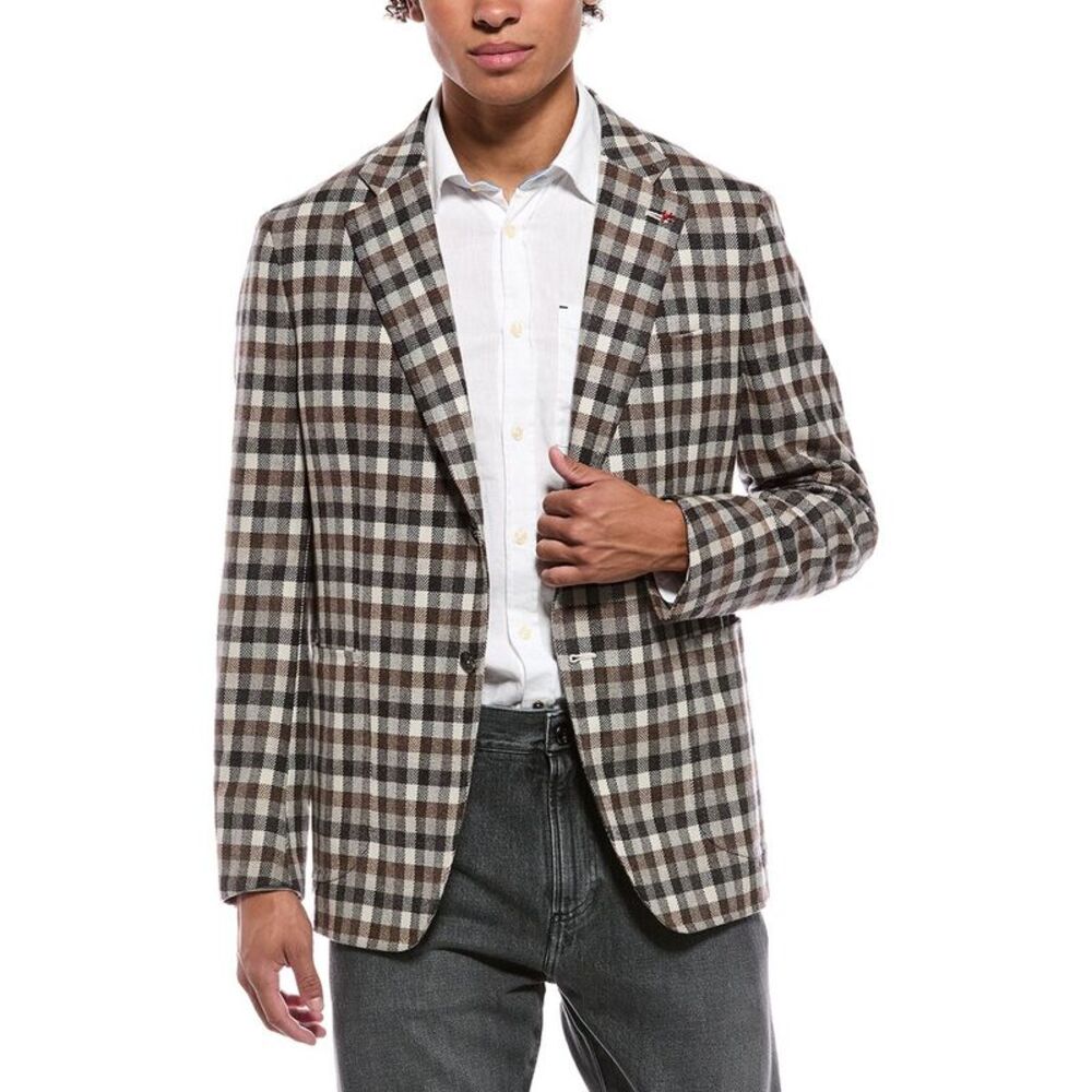 Isaia Mens Capri Wool & Cashmere-Blend Sport Jacket, Grey